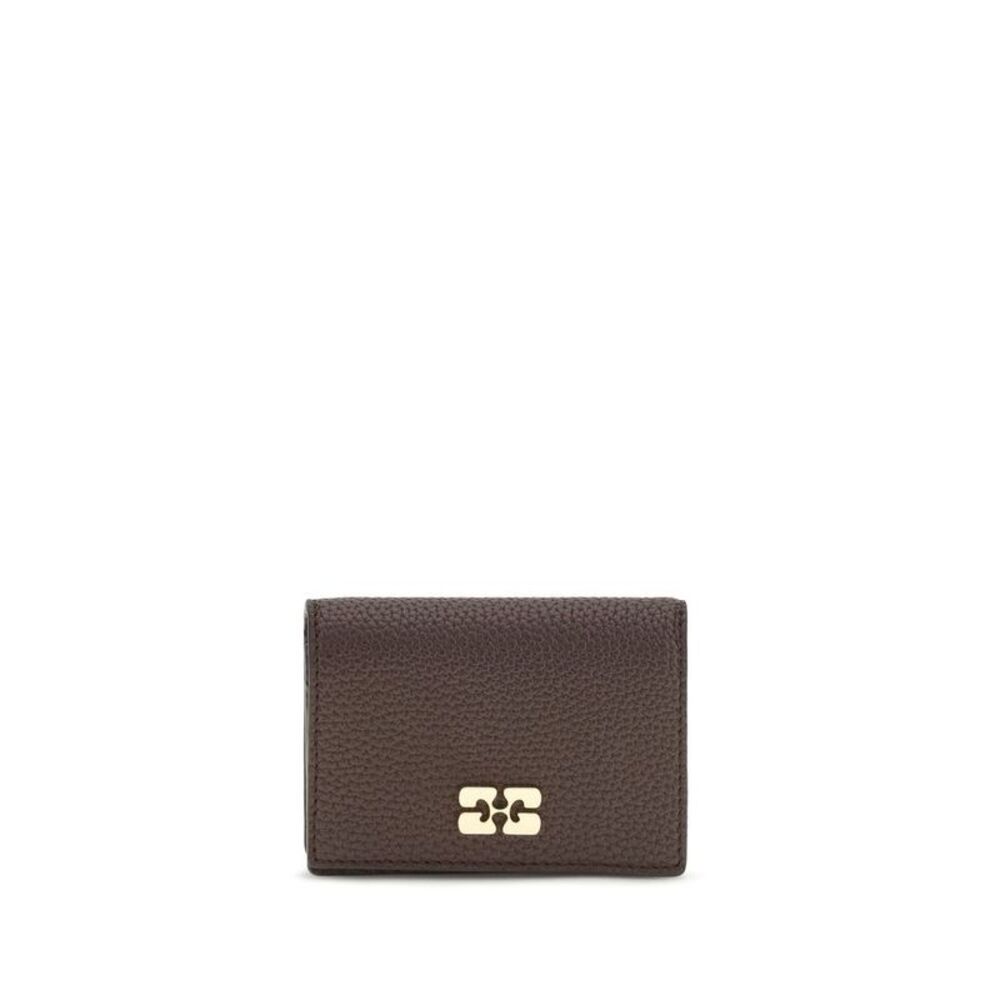 Ganni Brown Recycled Polyester Women's Wallet